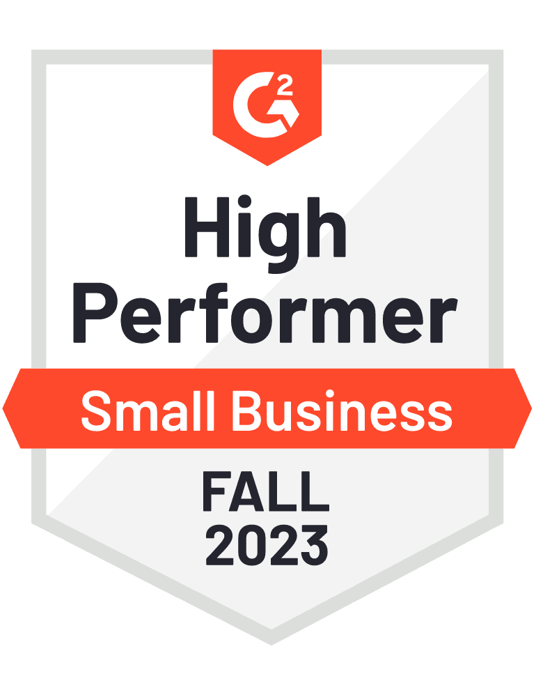 G2 High Performer Badge Small Business Fall 2023