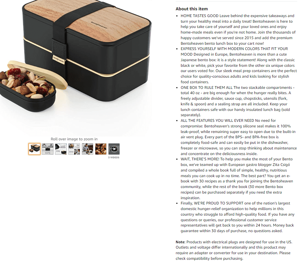 no-so-good product description of a lunch box